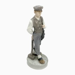 Porcelain Figurine of a Boy With a Hammer from Royal Copenhagen, Denmark, 1945