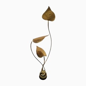 Lamp with Large Brass Leaves by Carlo Giorgi for Bottega Gadda