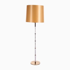 Floor Lamp With Glass Tubes & Brass Details, 1960s