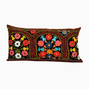 Uzbek Black Velvet Suzani Cushion Cover