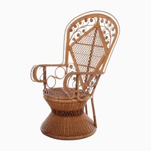 Großer französischer Vintage Stuhl aus Bambus, 1960er