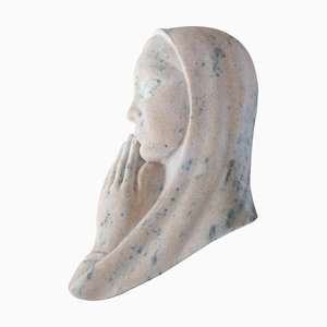 Art Deco Portugese Sculpture in Pink Marble, 1920s