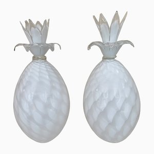 Italian Pineapple Lamps in Murano Glass from Isorivolta, 1970s, Set of 2