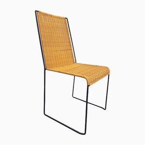Mid-Century Modernist Wicker Wire Chair, Italy, 1960