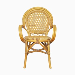 20th-Century Rattan and Bamboo Armchair