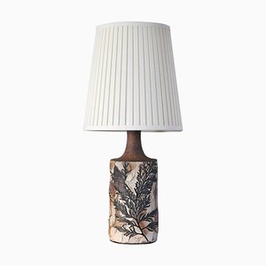 Danish Modern Table Lamp with Leaves Print from Bodil Marie Nielsen, 1960s