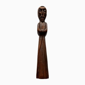Vintage Wooden Sacral Figurine Sculpture