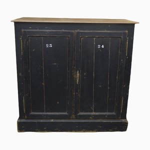 Solid Oak Buffet With 2 Black Patinated Doors, 1920