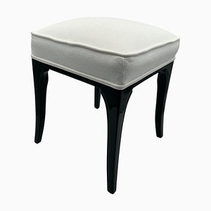 Art Deco Stool in Black Lacquered Oak, France, 1940s