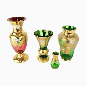 Bohemian Gold Glass Vase, Czechoslovakia, 1950s