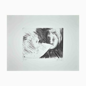 Giacomo Manzú, Double Portrait, Original Etching, 1970