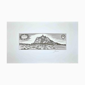 Bettino Craxi, Radicofani, Original Etching, 1980s