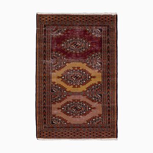 Terracotta with Border and Field Pattern Geometric Bokhara Rug