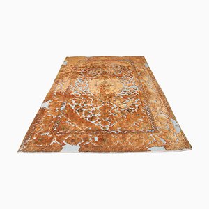 Vintage Terracotta with Border and Medallion Floral Rug
