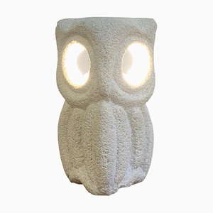 Owl Desk Lamp in Limestone by Albert Tormos, France, 1970s