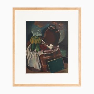Charles Dufresne, Still Life with Fruits, 1971, Color Lithograph, Framed