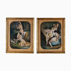 Napoleon III Period Prints of Bathing Women, Set of 2