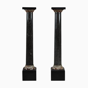Black Marble Stands, 19th Century, Set of 2
