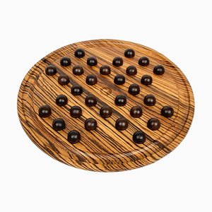 Italian Wood Solitaire Checkers Game from Artek, 1970s