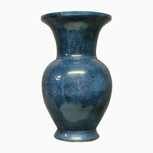 Mid-Century Blue Glazed Floor Vase