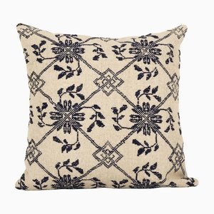 Floral Aubusson Tapestry Kilim Rug Cushion Cover in Wool