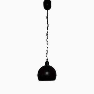 Vintage Pendant Lamp in Black Painted Metal, 1970s