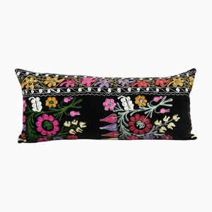 Long Uzbek Floral Embroidered Velvet Cushion Cover