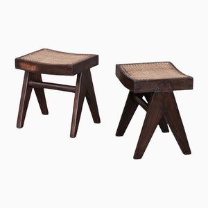 Mid-Century PJ-SI-34-A Stools by Pierre Jeanneret, Set of 2