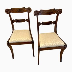 Regency Carved Mahogany Side Chairs, Set of 2