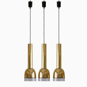 Mid-Century Modern Pendant Lamps from Glashütte Limburg, Germany, 1970s, Set of 3
