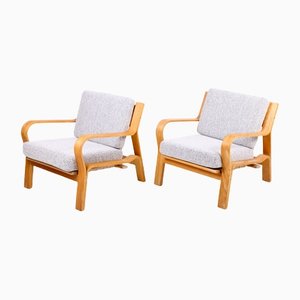 Mid-Century Lounge Chairs in Oak by Hans Wegner for Getama, 1960s, Set of 2