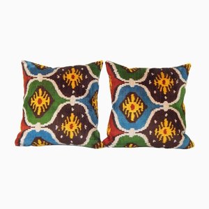 Decorative Cushion Covers in Soft Velvet & Silk, Set of 2
