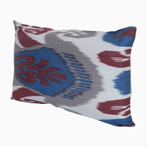 Uzbek Decorative Silkway Ikat Lumbar Cushion Cover