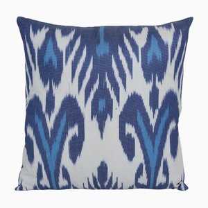 Uzbek Ikat Silkway Cushion Cover in Blue