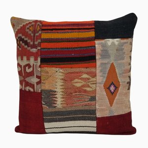Patchwork Patterned Kilim Lumbar Cushion Cover