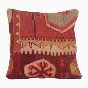 Long Square Wool Kilim Cushion Cover, Anatolia