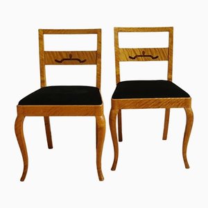 Solid Birch Chairs, 1930s, Set of 2