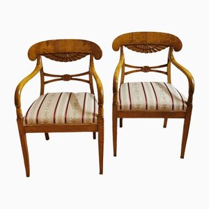 Biedermeier Armrest Chairs, Set of 2