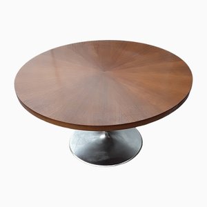 Vintage Round Coffee Table With Chromed Aluminum Stand, 1960s