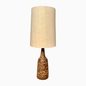 Large German Table Lamp in Ceramic with Wild Silk Lamp Shade, 1960s