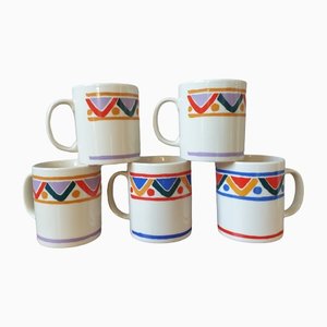 Vintage Mug Set, Set of 5
