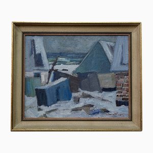 Carl Berndtsson, Swedish Modern Painting, 1960s, Oil on Panel, Framed