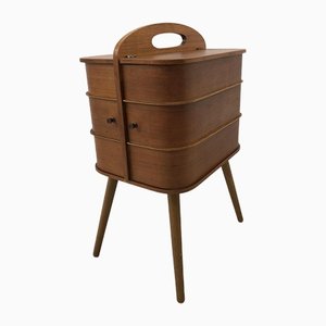 Mueble de costura de madera, años 60