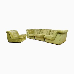 Modulares Velours Sofa, 1960er, 4er Set