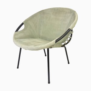 Mid-Century Suede Lounge Chair from Lusch Erzeugnis, 1960s