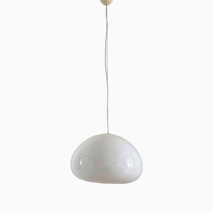 Lampada a sospensione Mid-Century bianca e nera di Achille e Pier Giacomo Castiglioni per Flos, Italia, 1965