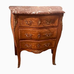 Commode à Tiroirs Louis XV avec Plateau en Marbre, Fin 19ème Siècle