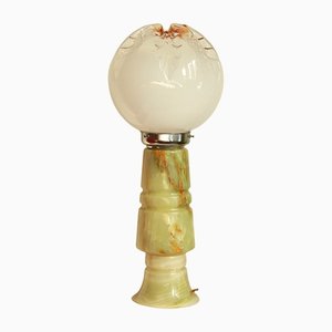 Lámpara de mesa de ónix y cristal de Murano de Mazzega, Italy, años 70