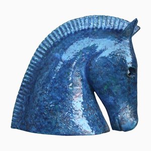 Italienischer Pferdekopf aus Keramik von Aldo Londi für Bitossi, 1965