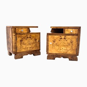 Art Deco Polish Bedside Tables, 1950s, Set of 2